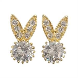 NEW ALLISON AVERY bunny stud earrings in diamond